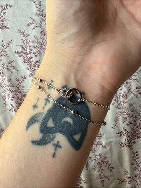 Delicate Sterling Silver Double-Ring Bracelet | Women Jewelry | Stamped 925